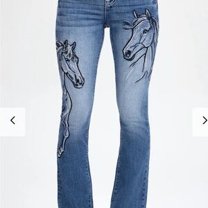 Miss Me Denim Jeans with Horse Design